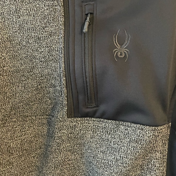 Spyder | Men's 1/4 Zip Sweater | Grey & Black | Size M - Picture 2 of 5